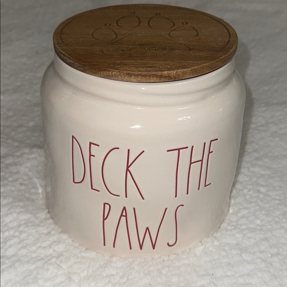 Rae Dunn Happy Deck the Paws Treat Canister NEW - Picture 1 of 7
